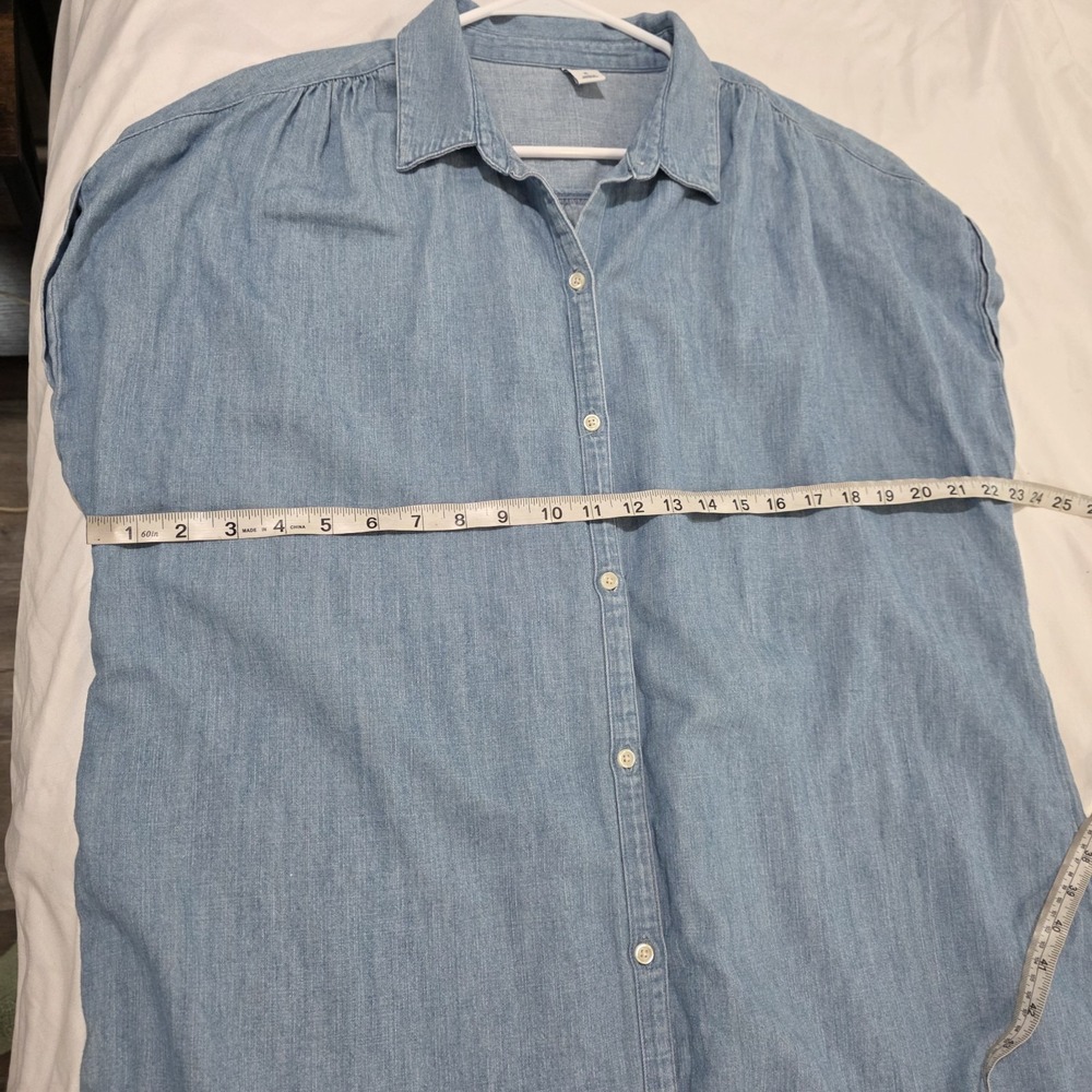 Old Navy Womens Shirt Dress Size XL Chambray Blue Coastal Euro Summer - Picture 7 of 8